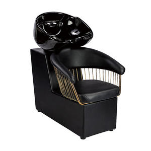 Semi-Reclining <b>Hair</b> Salon Shampoo Bed with Special Flushing <b>Massage</b> Feature Ceramic Basin Shampoo Bed for Salon Use - Product Image 2