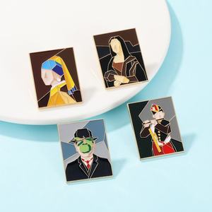 Nuovo distintivo francese impressionista in lega di olio dipinto digitale in metallo inciso angelo astratto alla moda per spilla creativo - Product Image 4