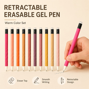 Bolígrafos de <span class=keywords><strong>Gel</strong></span> Retráctiles Borrables en Forma de Lápiz, Coloridos, Económicos, al por Mayor, con Cuerpo Antideslizante Ondulado y Tinta Termoborrable para Estudio - Product Image 3