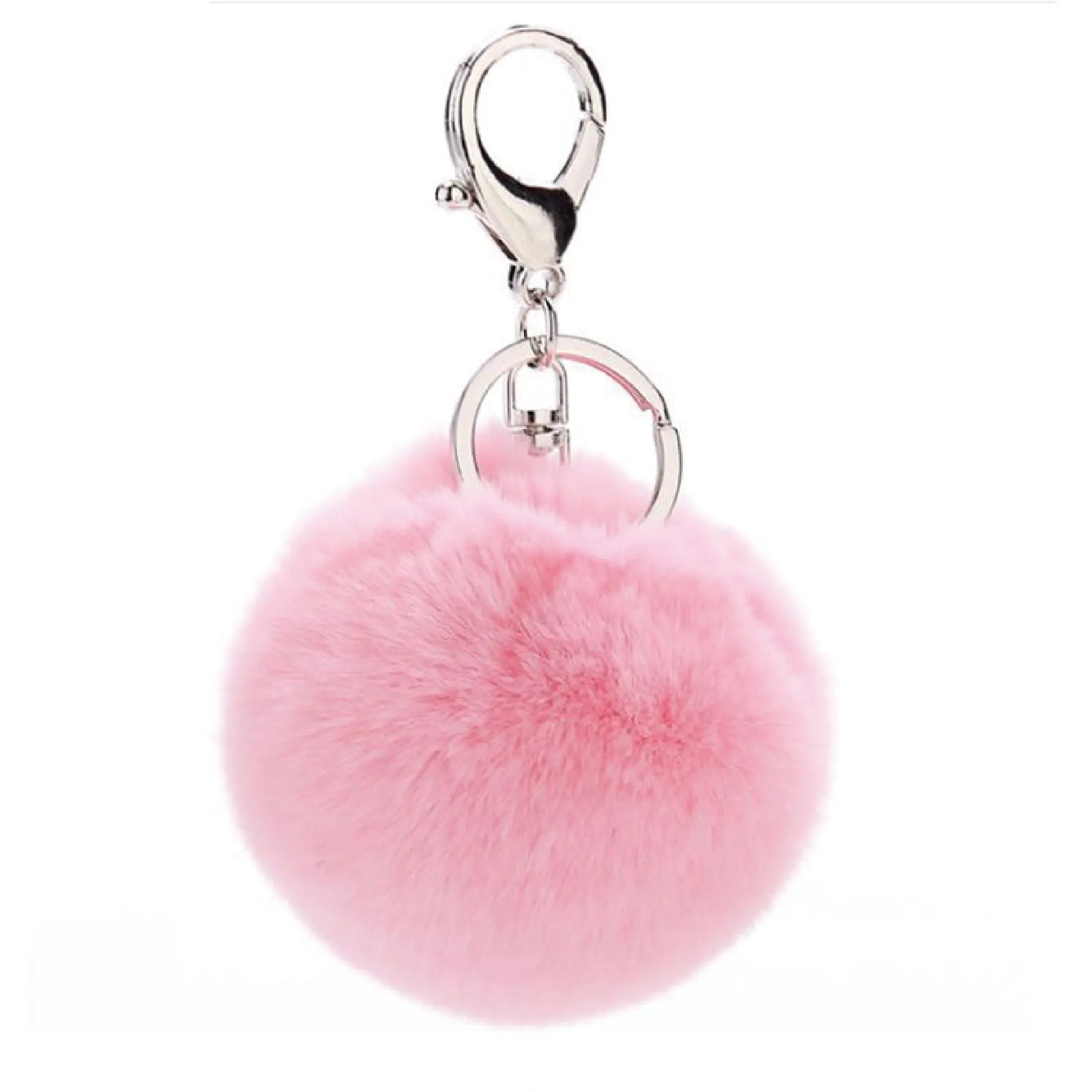 Fabricante Venda Direta Design Livre Personalizado Bola De Pele Puff bola Fofo Bonito Faux Fur Pom Pom Keychain