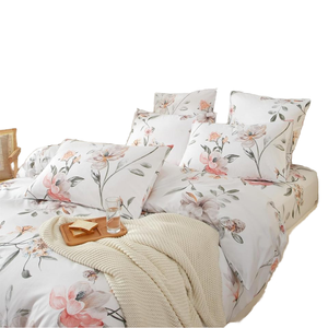 Juego de Ropa de <span class=keywords><strong>Cama</strong></span> Doble para Adultos, 200x200 cm, Funda de Edredón 65x65 cm, Fundas de Almohada con Cierre, Diseño Floral, Rosa, Gris, Blanco, Juego de Fundas de Edredón Suaves - Product Image 2