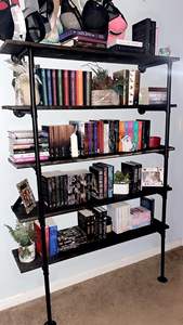 ชั้นเหล็กแขวนผนังอุตสาหกรรมชั้นวางของแบบย้อนยุคสีดำสไตล์วินเทจชั้นวางของแขวนติดเพดาน - Product Image 5