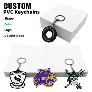 Vente en gros de porte-clés en PVC porte-clés bon marché avec logo personnalisé porte-clés en caoutchouc PVC pour voiture accessoires porte-clés pour voiture - Product Image 2