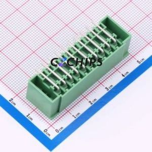 DB2ERHBM-3.81-2*10P-GN Plug-in Terminal Block Bent Lead Through Hole,P=3.81mm Board-to-Board / Socket Closed Screw Fixing 2x10P - Product Image 2