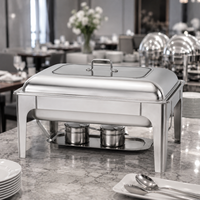 Allnice Hochwertiger Rechteckiger Edelstahl-Chafing Dish Kommerzieller Speisenwärmer für Hotel und Restaurant
