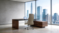 Chaise de bureau pivotante en cuir PU du Guangdong, dossier haut, confortable, ergonomique, avec support lombaire