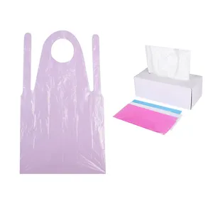 Food Processing Poly Apron Disposable PE Cooking Apron in Box Folded