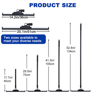 OKKiHOME - Limpiador de Pisos con Cabezal Giratorio de 180°, Limpiador de Pisos con Mango <span class=keywords><strong>Largo</strong></span>, Escoba Limpiadora para Ventanas - Product Image 2
