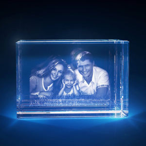 Pareja imagen 3D cristal láser cubo para recuerdo de viaje - Product Image 1