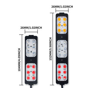ไฟ LED DC12V/24V 12 ดวง 18 ดวง, ไฟโมดูลกระพริบสีแดงและสีน้ำเงิน, ไฟเตือน, ไฟสัญญาณรถบรรทุกและรถจักรยานยนต์ - Product Image 2
