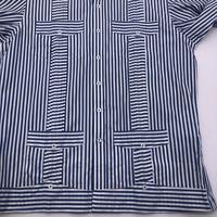 Chemise Guayabera rayée 100 % coton OEM pour hommes, vente en gros, manches longues, quatre poches, plissée devant et derrière, style cubain