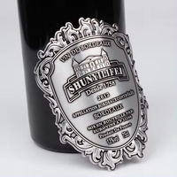 Etiqueta de Lámina Dorada Premium con Impresión Personalizada, Etiqueta Metálica para Botellas de Vino con Relieve, Impresión UV y Recubrimiento Impermeable