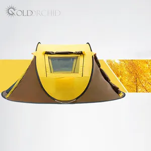 새로운 도착 로고 사용자 정의 방수 UV 방지 한 레이어 자동 오픈 대형 야외 하이킹 캠핑 텐트
