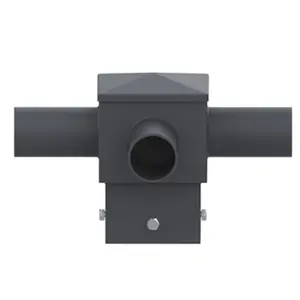 Factory supply 5" square pole bracket, carbon steel, gloss bronze