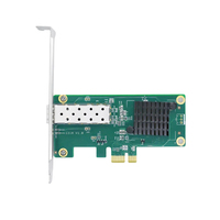 Carte réseau en fibre optique TISHRIC SFP Intel I210, adaptateur Ethernet Gigabit PCIe X1 1000 Mbps, carte réseau à port unique pour serveur et ordinateur de bureau
