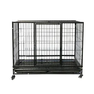 Prezzo all'ingrosso di fabbrica gabbia per cani in metallo di grandi dimensioni con ruote gabbia per case per animali domestici