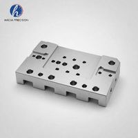 Plaque de montage personnalisée pour module linéaire en acier inoxydable/aluminium usinée CNC 3/4/5 axes, avec rainures en T et perçage multi-trous, usinage par électroérosion à fil