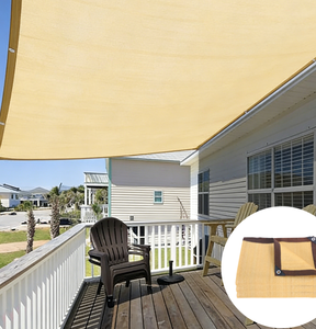 <span class=keywords><strong>Voile</strong></span> d'<span class=keywords><strong>ombrage</strong></span> beige en HDPE stabilisée anti-UV, robuste, pour patio, jardin, cour, piscine, protection solaire extérieure - Product Image 6