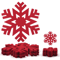 Sous-verre en feutre flocon de neige de Noël, matériau non tissé absorbant l'eau, ornement découpé au laser personnalisable, dessous de verre festif pour table