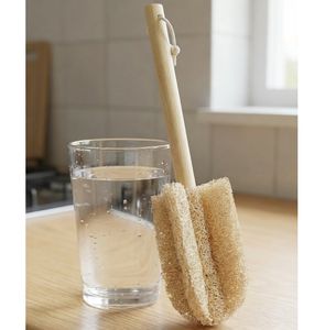 Cepillo de Limpieza para Vasos y Tazas de 4 Cuchillas, Fabricado en Vietnam, Esponja de Lufa Natural Suave y Segura, No Raya, Fácil de Limpiar - Product Image 4