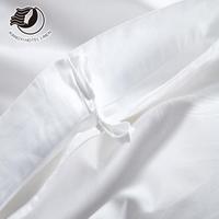Parure de lit d'hôtel de luxe en polyester/coton tissé 400TC toutes saisons, blanc uni, personnalisable, vente en gros