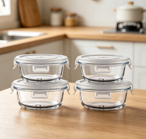 R.repad <strong>Yay</strong> Pack 4 Glass Food Storage Containers with Lids 2 Cup Bowls Meal Prep Set BPA-Free 1-3L Capacity - Product Image 3