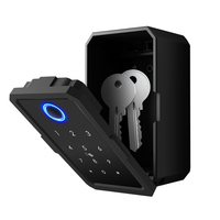 Sägefester Wandmontierter Sicherheits-Schlüsselaufbewahrungskasten aus Zinklegierung APP-Steuerung Fingerabdruck Passcode Kartenzugang Holz/Aluminium