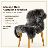 Tapis de luxe en peau de mouton australienne épaisse, véritable fourrure de laine, coussin de siège 90 x 60 cm et plus, pour chaise, canapé, décoration intérieure