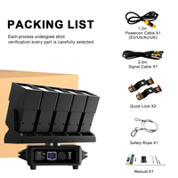 SHEHDS 5x60W LED Beam RGBW 4-en-1 Moving Head Matrix Lighting avec Anneau de Faisceau Infini DMX 5 Yeux Éclairage de Scène DJ Disco
