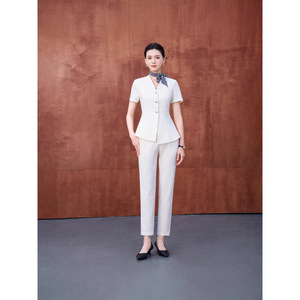 Office Lady Short Sleeve Top Summer Worsted Suit Jacket Commute Style - Product Image 4