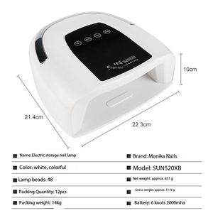 200W Rechargeable UV LED Nail Lamp 48 Beads Quick Dry Gel <b>Polish</b> Dryer with Storage for Salon Manicure - Product Image 6
