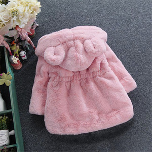 <span class=keywords><strong>Giacca</strong></span> in Ecopelliccia per Ragazze Autunno Inverno, Cappotto Imbottito per Bambini con Stampa Orecchie di Coniglio e Chiusura a Zip - Product Image 4