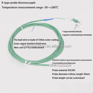 K-loại đơn giản probe cặp nhiệt điện cố định chủ đề thép không gỉ nhiệt độ cảm biến dây que dụng cụ điện sản phẩm - Product Image 4