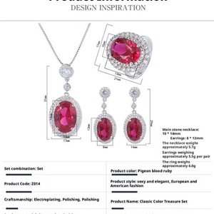 Fashion Statement Jewelry Eco-friendly Copper Oval Cut Imitation Glass Cubic Zirconia Big Red Stone <b>Ring</b> for Women - Product Image 2