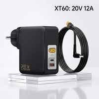 Chargeur rapide GaN 3.1 PD 240W 20V 12A XT60 USB Type-C 3 ports pour prise murale UE Allemagne, adaptateur d'alimentation CA pour ordinateur portable Dell