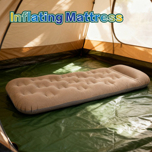 Colchoneta inflable rectangular para acampar, portátil, para 1-2 personas, colchón de aire para exteriores. - Product Image 3