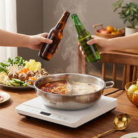 Marmite électrique à double compartiment en acier inoxydable 201, compatible induction, pour restaurant/cantine/usage domestique