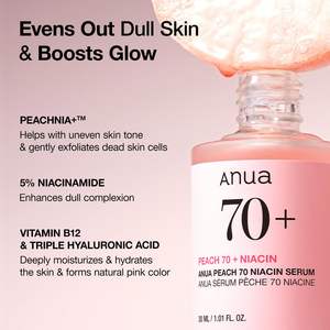 Suero Facial Anua Peach 70 con Niacinamida 30ml para el Cuidado del Tono y la Opacidad de la Piel con Vitamina B12, Ligero e Hidratante - Product Image 4