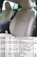 Housses de Siège de Voiture Sur Mesure 5 Places en Cuir Ensemble Complet pour Toyota Prius L LE XLE Limited Prius-Plug-In Prime 2004-2024