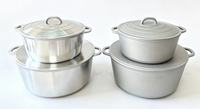 Batterie de cuisine en aluminium moulé sous pression robuste, personnalisable, écologique et classique, avec marmite à soupe et faitout polyvalents, ustensiles de cuisine