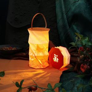 New itemes biểu tượng tùy chỉnh Hollow gấp giấy Đèn pin không dây mô hình đèn lồng giá rẻ mặt hàng Trung Quốc khuyến mại mùa hè - Product Image 4