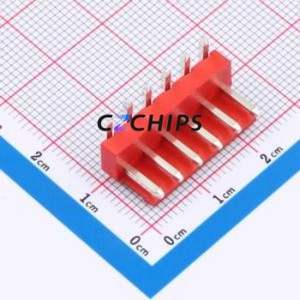 A396E1W1-2R6P12 Wire-to-Board Pin Header Bent Lead Through Hole,P=3.96mm Connector 1x6P 3.96mm Right Angle Insert VH - Product Image 1