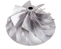 PTE7675 76.44/102.40mm 7+7 Bilah Kompresor Turbocharger Billet Point Milling Wheel untuk PTE7675 GEN 2 Tinggi Keseluruhan: 55.90mm