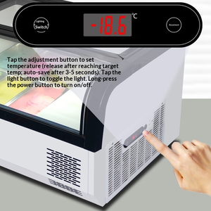 Congelatore da banco a raffreddamento diretto con vetro antiappannamento e luci LED, ideale per l'esposizione su tavolo di dessert surgelati e gelati - Product Image 4