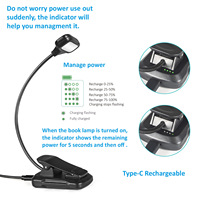 Mini lampe de lecture LED pliable rechargeable par USB avec commande tactile et lumière réglable pour la salle de lecture