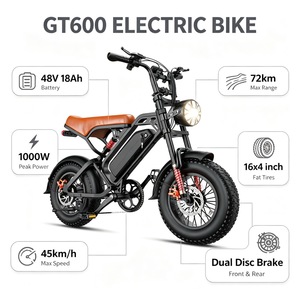 Bicicletta Elettrica Fat Tire Cruiser 48V 750W <span class=keywords><strong>16</strong></span> Pollici 18Ah Monovelocità Freno a Disco Doppia Sospensione 28mph Stock USA OEM - Product Image 1