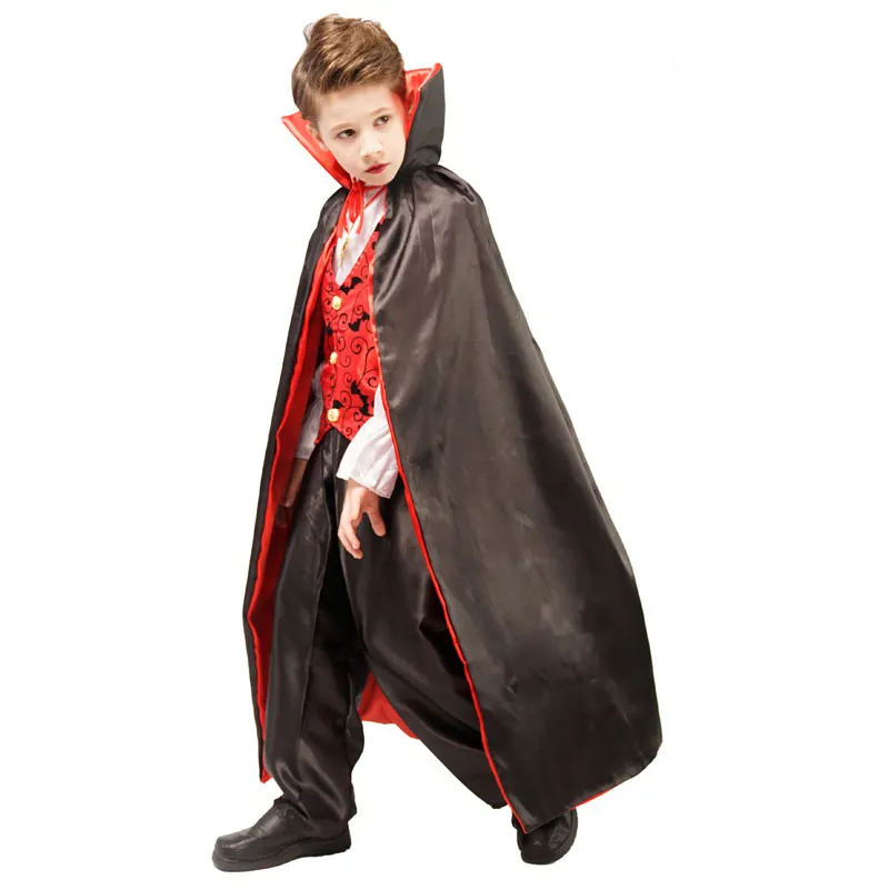 Costume de vampire pour enfants d'Halloween pour garçons Cape de cosplay Cape de fête de bonne qualité