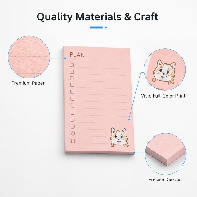 Custom Printed Sticky Notes Bulk Wholesale Adhesive Memo Pads Office School Stationery Supplies Workplace Desk