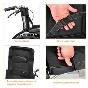 Fauteuil roulant manuel en acier léger et confortable de haute qualité pour personnes âgées, pliable et réglable, garantie 1 an en promotion - Product Image 4