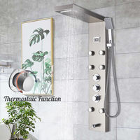 Panneau de douche en acier inoxydable système de tour pluie et cascade Massage Jet pulvérisateur robinet robinet de douche